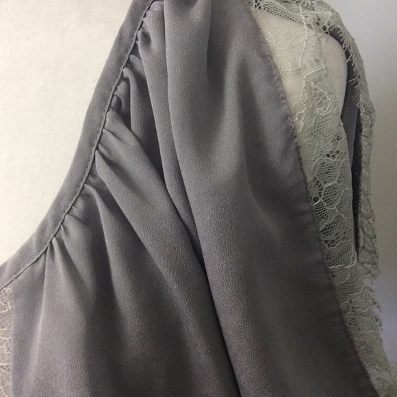MM Couture Gray Lace V Neck Blouse Miss Me Sz S - Picture 6 of 8